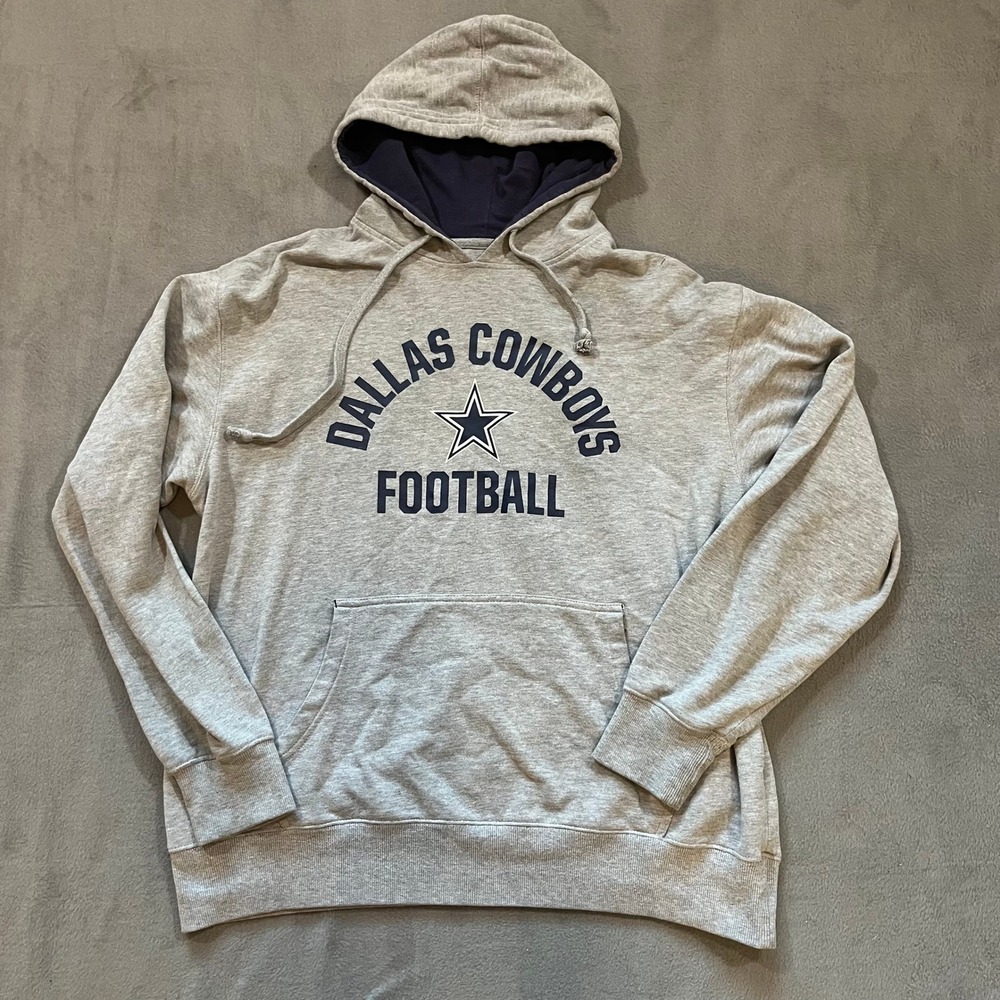 Dallas Cowboys Football‎ Hoodie NFL Sweatshirt Pullover Gray Fan Apparel
